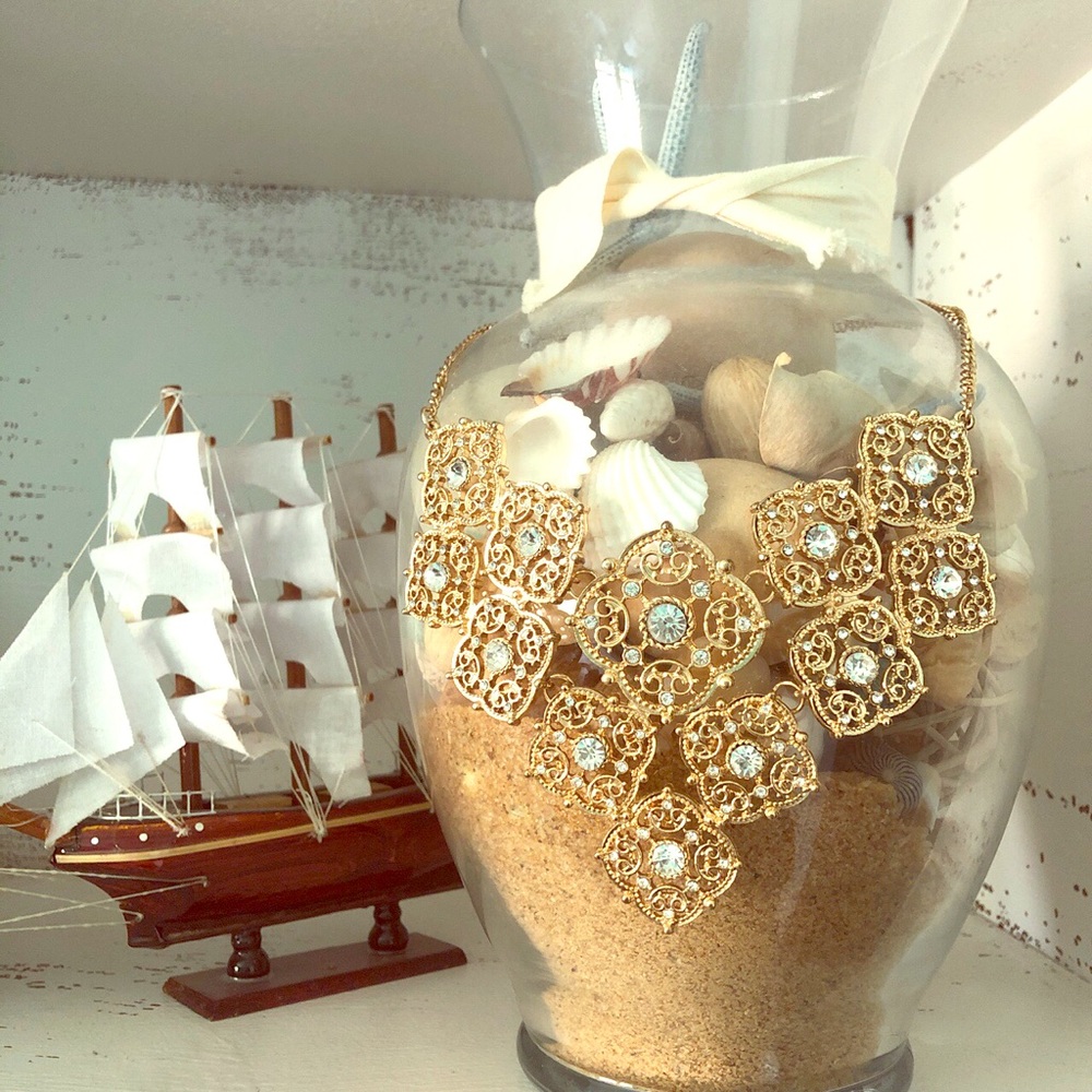 Gold Collage Necklace